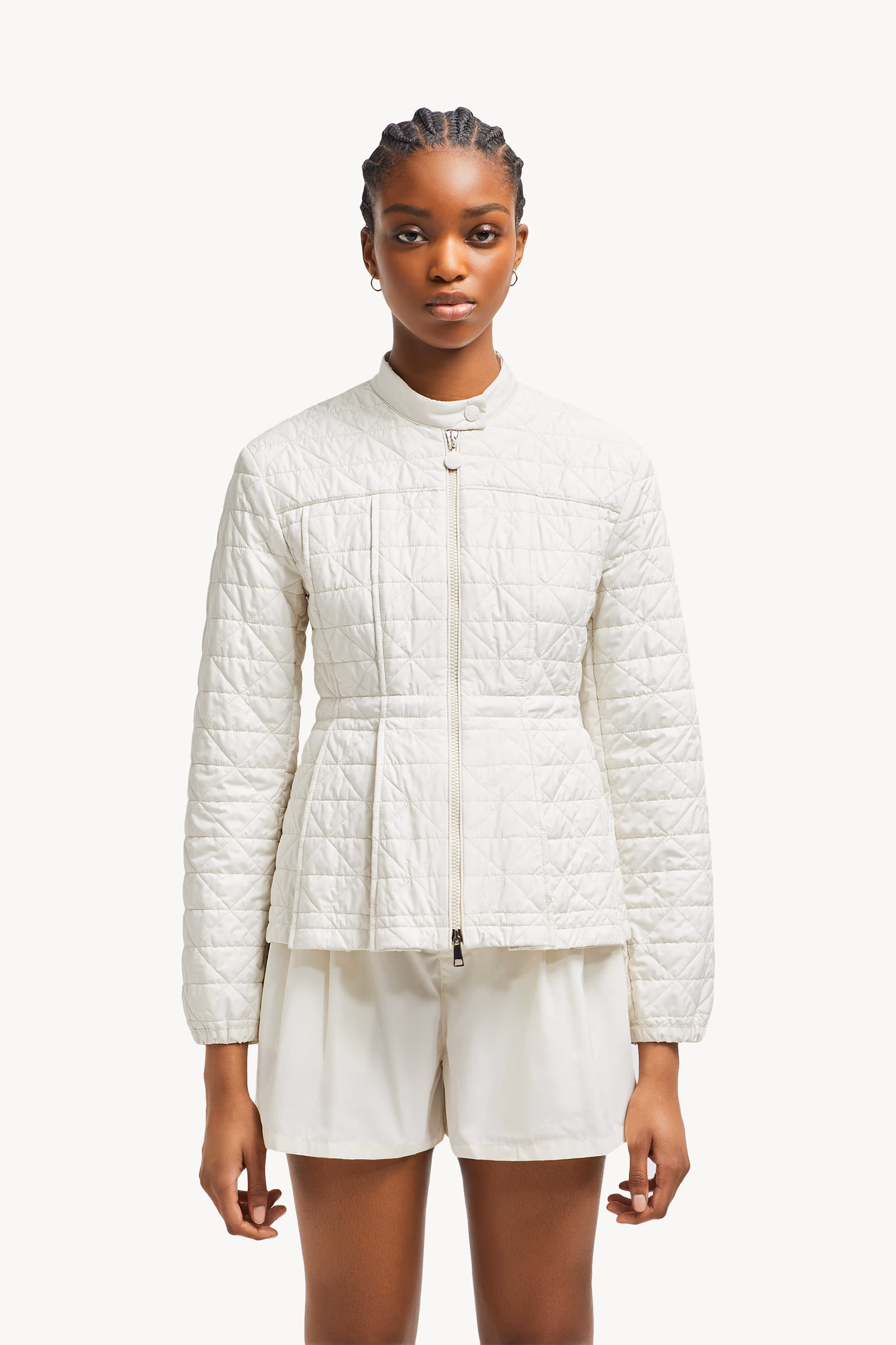 Craon Square-Quilted Short Padded Jacket White Moncler 3